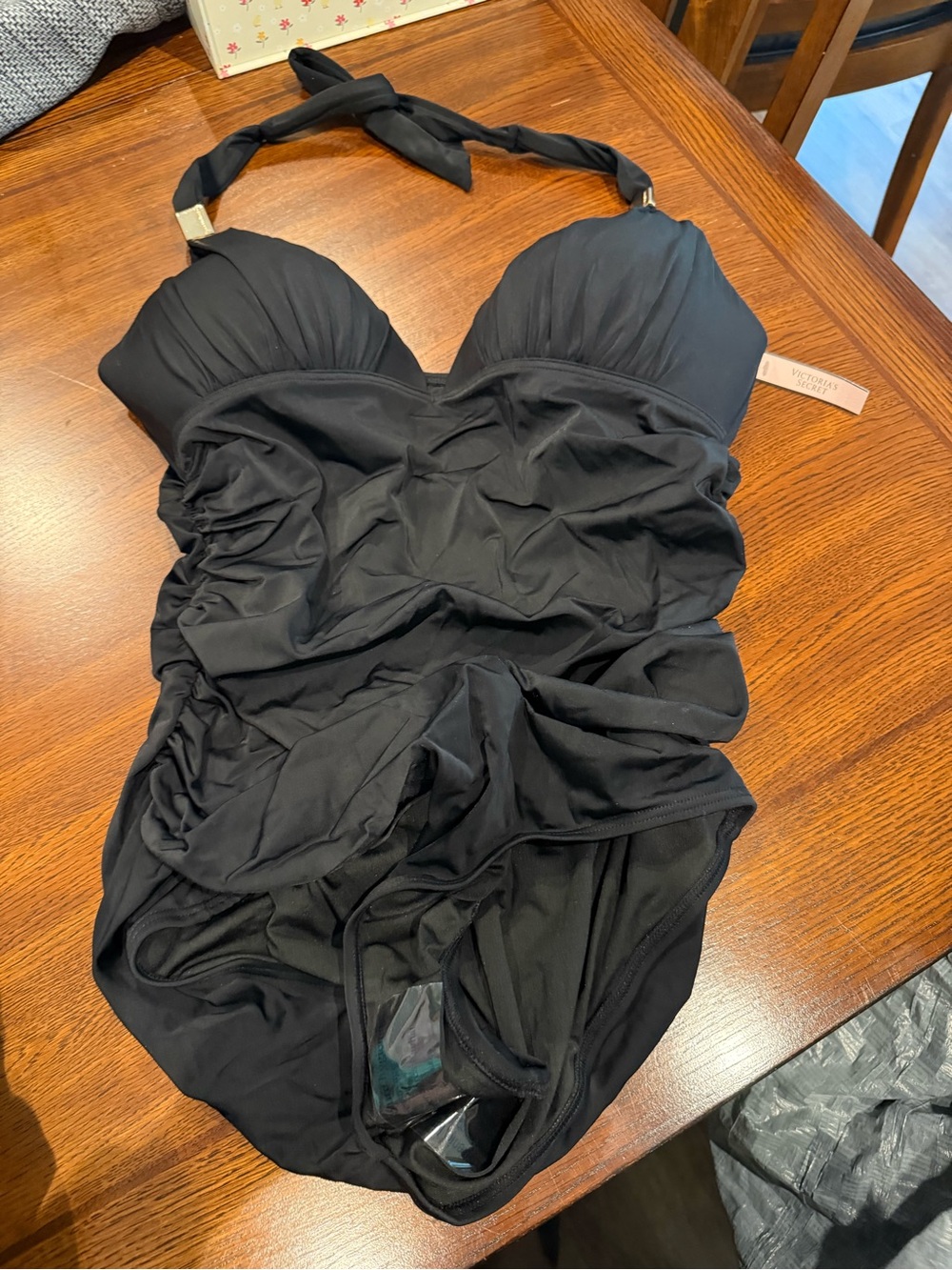 Victoria Secret Black One-Piece Swimsuit with Halter Neck